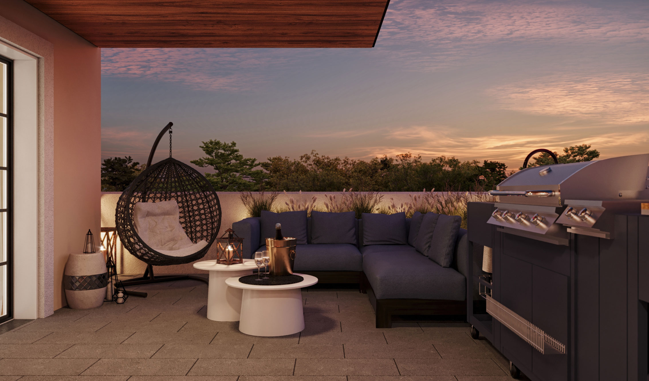 exterior 3d renderings for rooftop terrace - Image