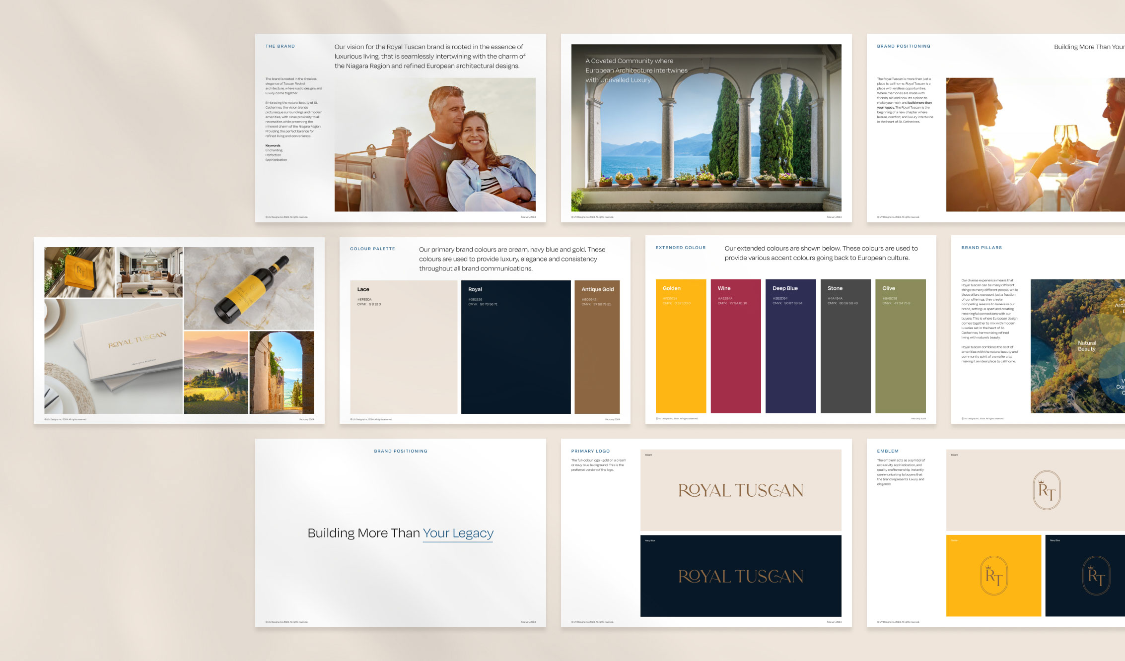 logo and brand design for royal tuscan with colour palette - Image