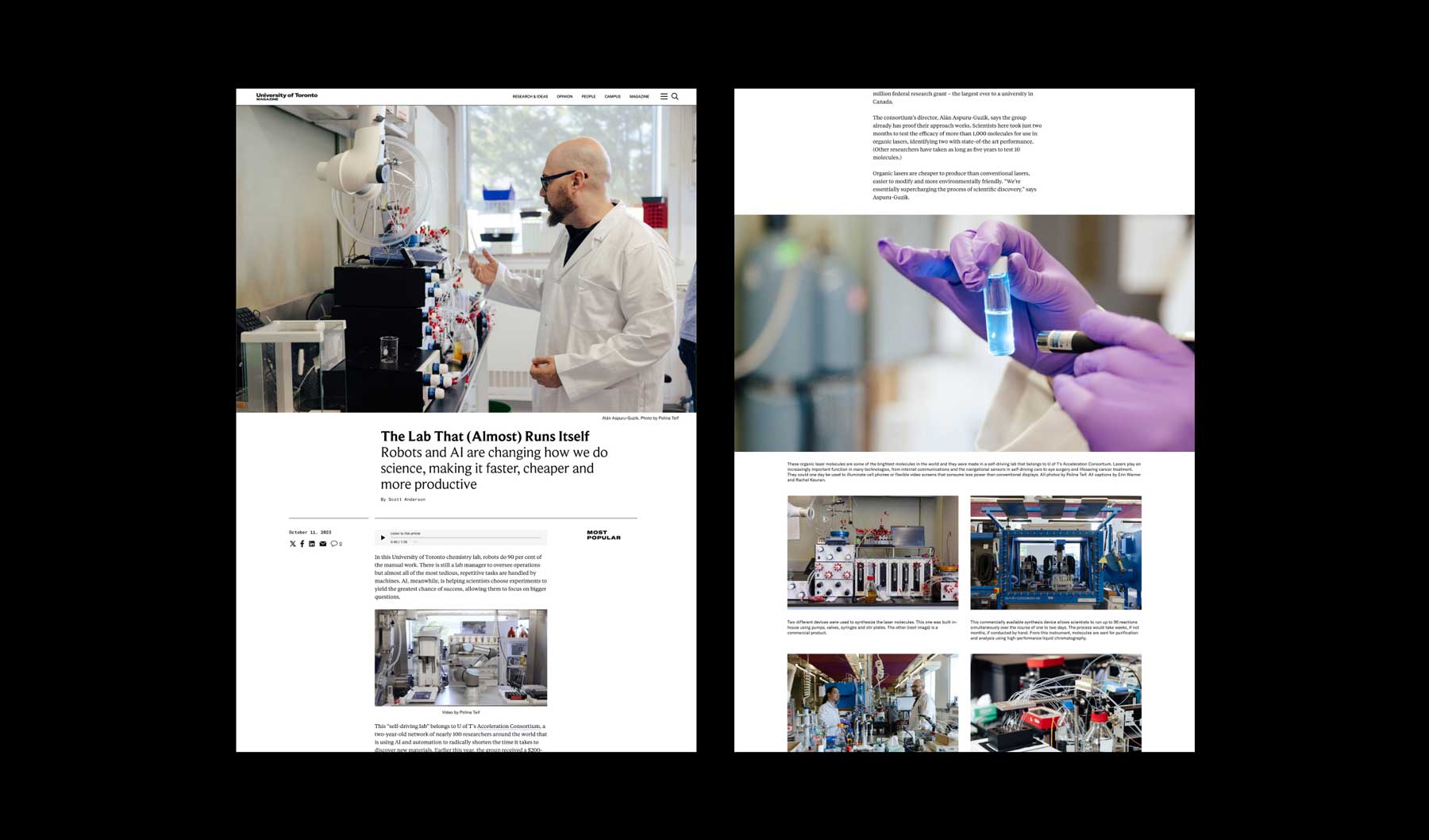 design and development of new pages added to the university of toronto magazine - Image